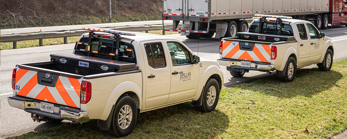 Pillar Road Surveying Trucks