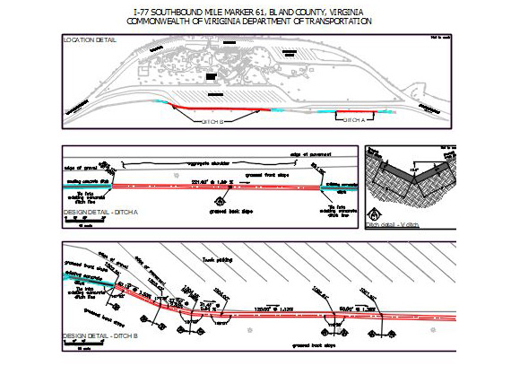 Bastian Rest Area Ditches