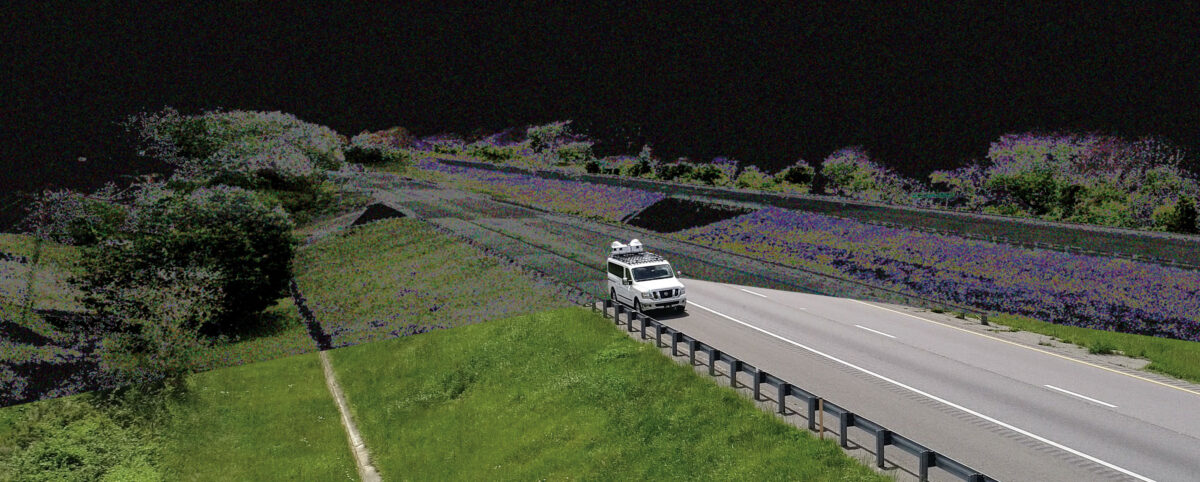 LiDAR Van Two-ton Point Cloud and Highway