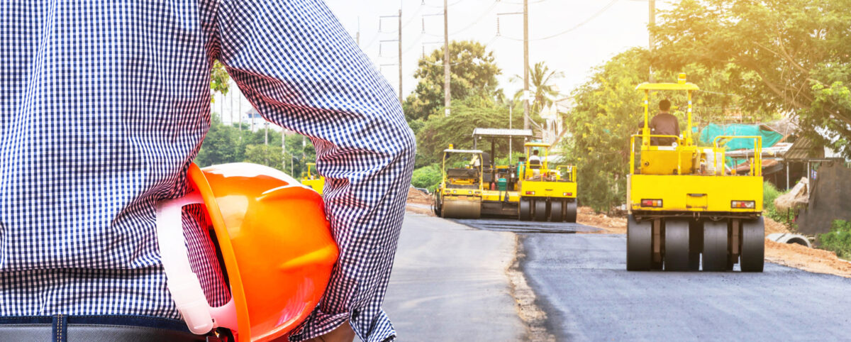 Maintenance Advisor Watches Asphalt Rollers