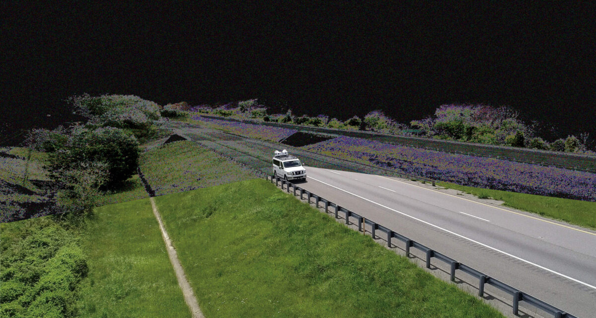 PILLAR LiDAR Truck with Point Cloud Behind