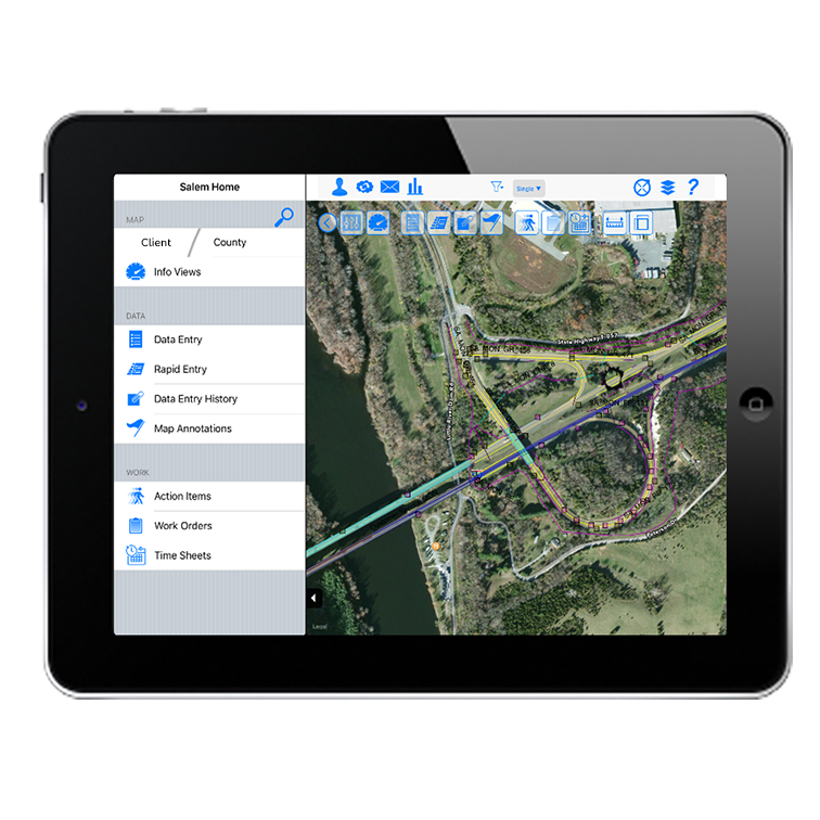 Aerial Map in Application on Tablet