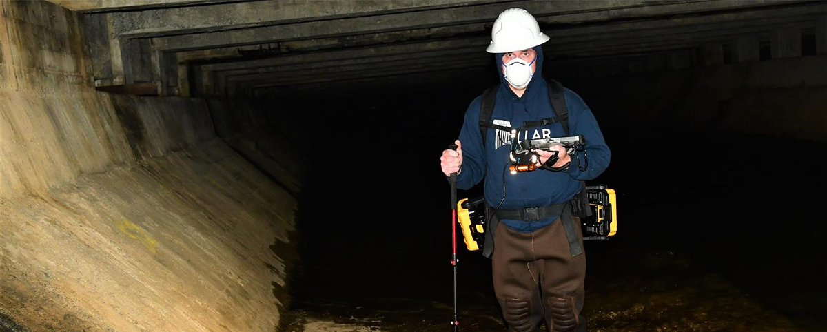 PILLAR employee in bat cave