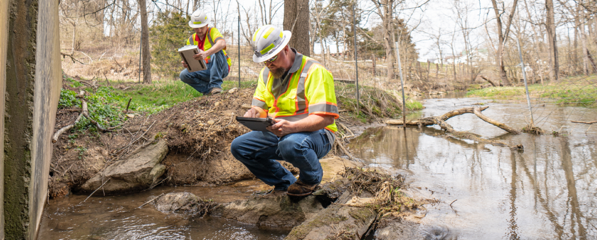 PILLAR team in the field working on asset management